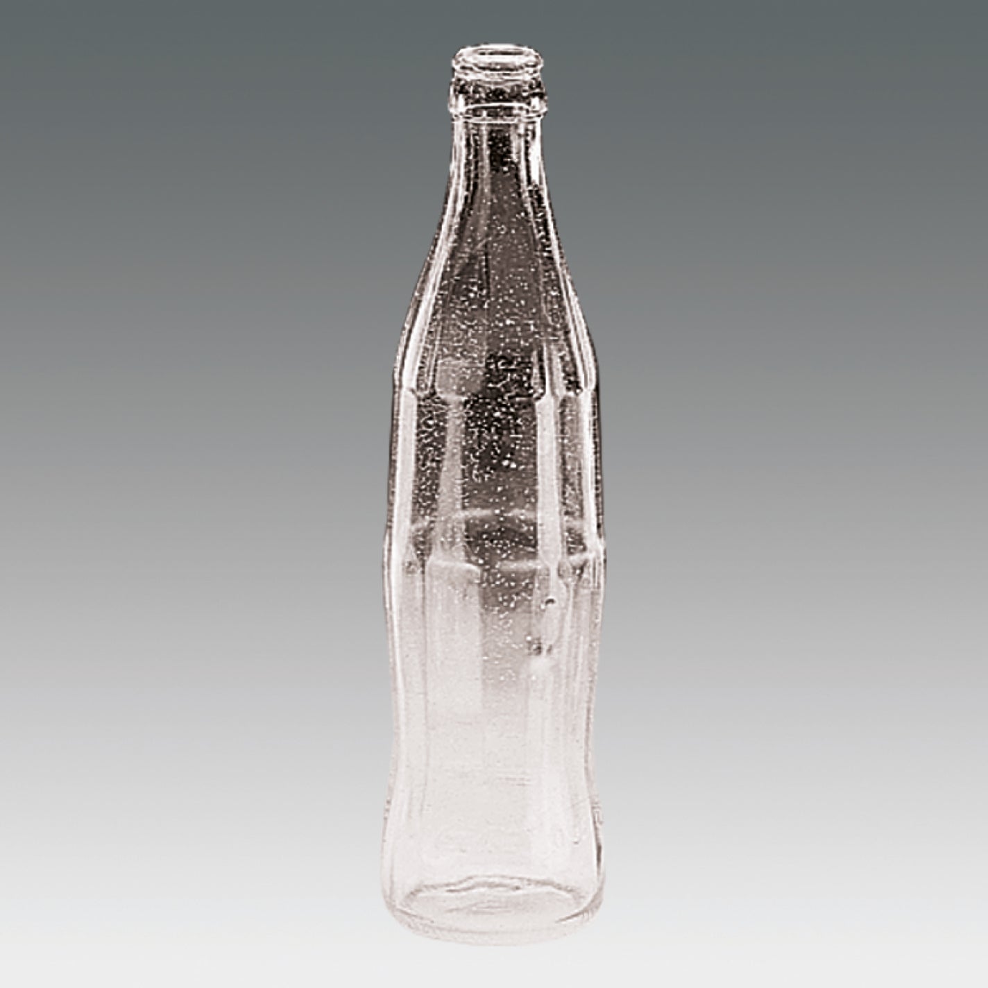 Crashglas Colaflasche in weiß/silber