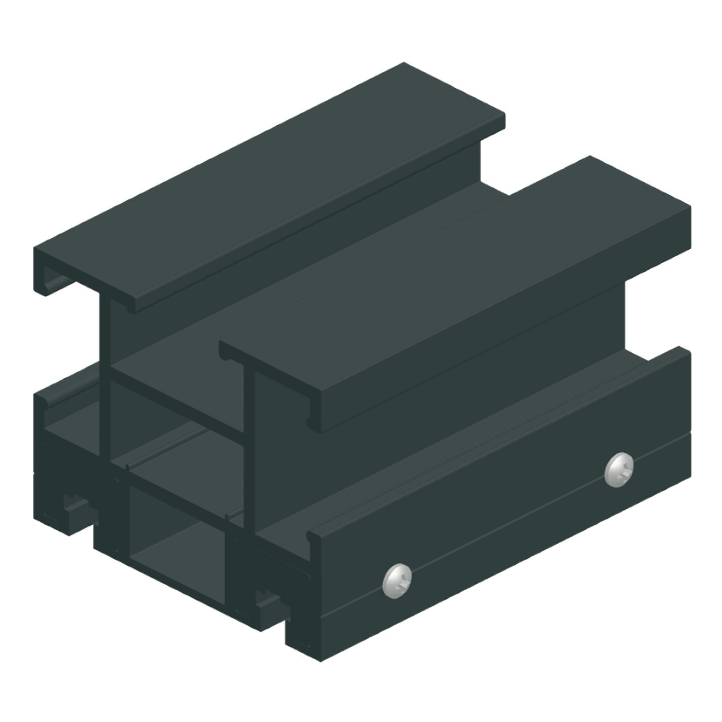 CUE-TRACK 2 Schiene gerade 2-lfg. Sonderlänge, schwarz