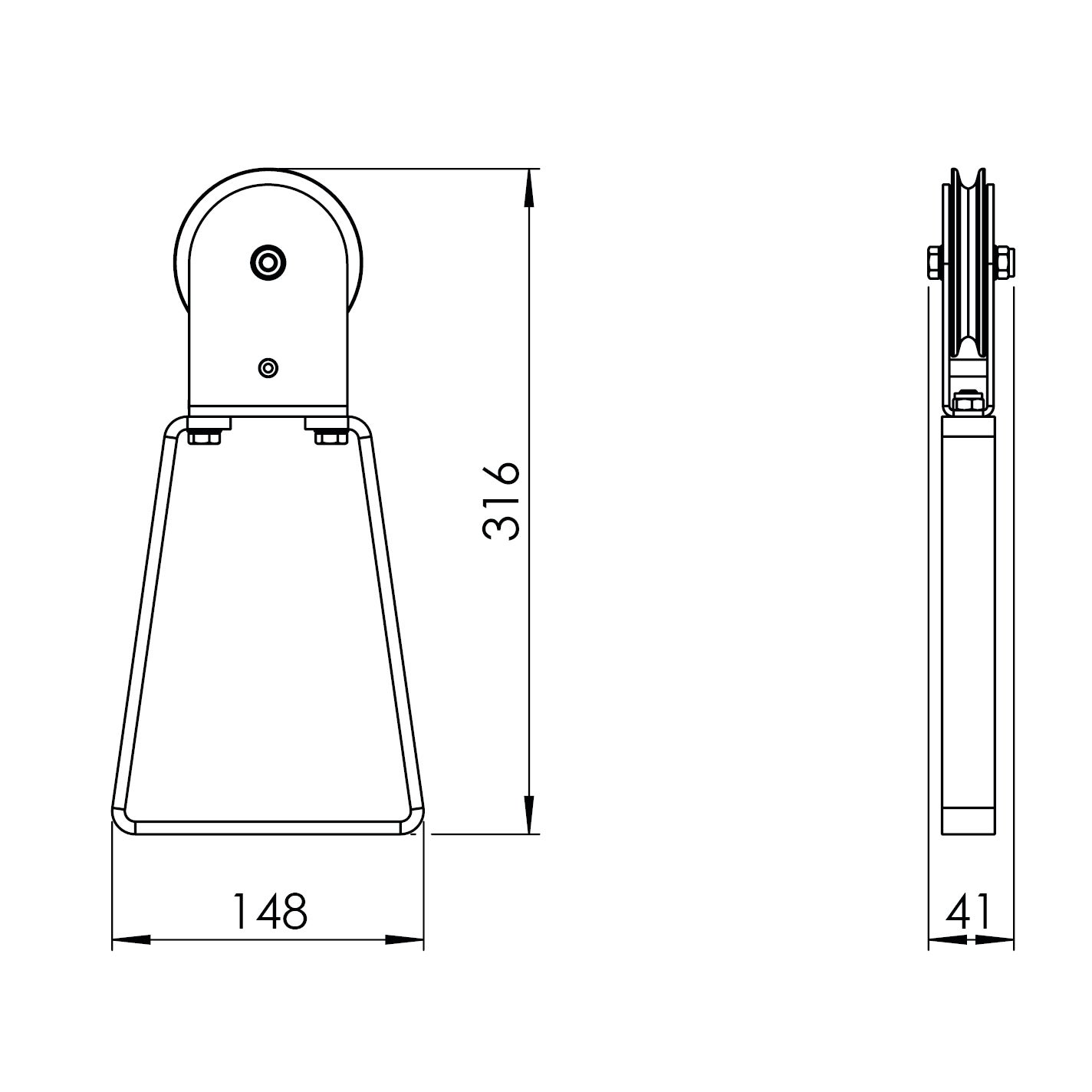 Gegenspannrolle mit Fußbügel