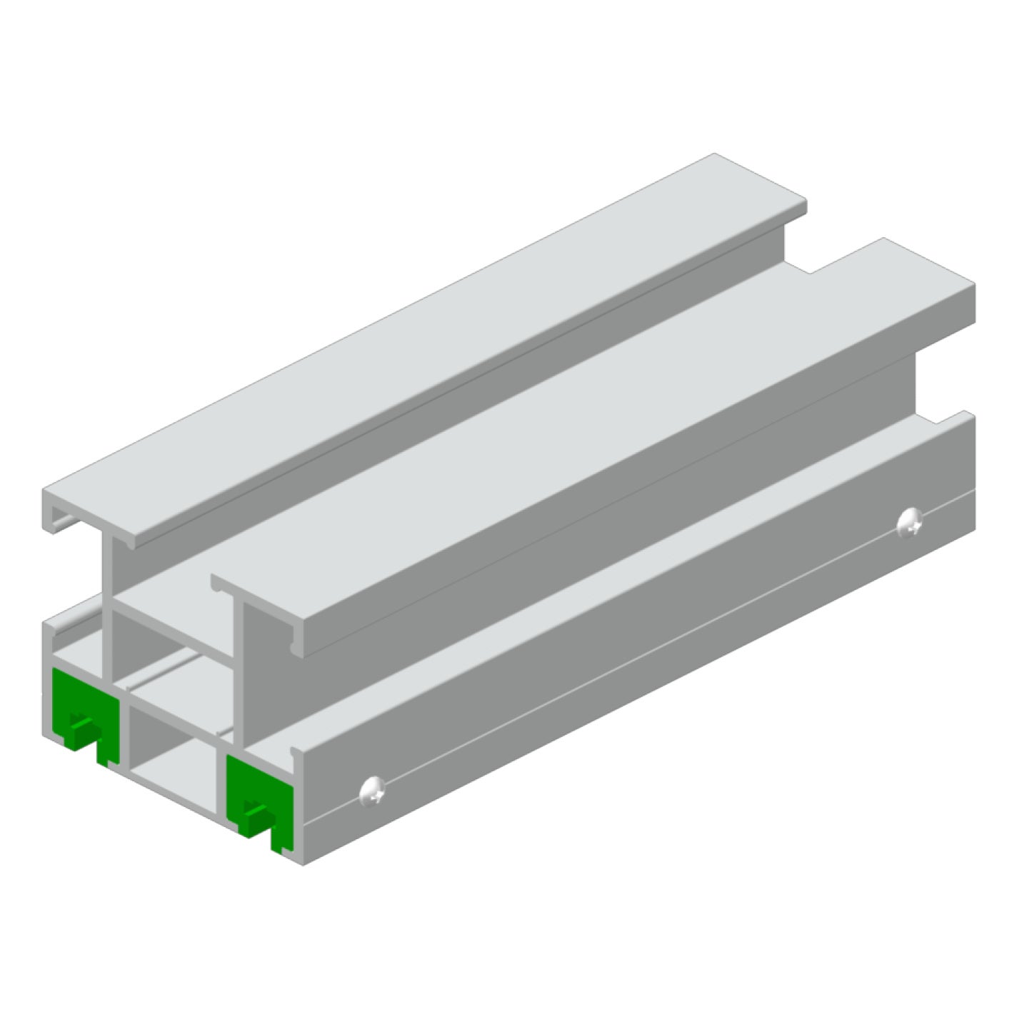 CUE-TRACK 2 Schiene gerade 2-lfg. Sonderlänge, silber