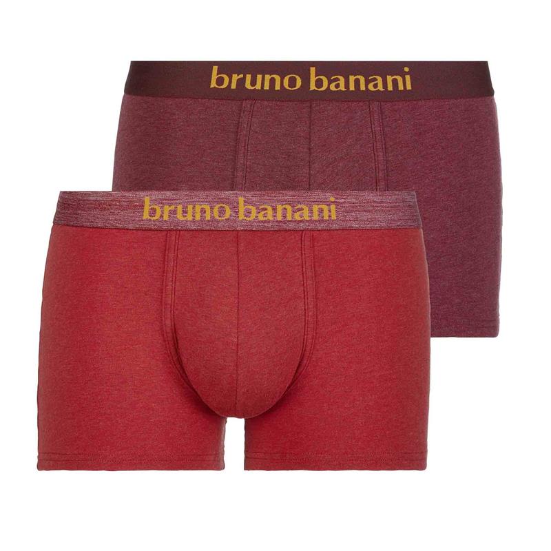 Bruno Banani 2er Pack Herren Short Rostrot/Weinrot Melange 4 / S Bruno Banani 2er Pack Herren Short Rostrot/Weinrot Melange 4 / S