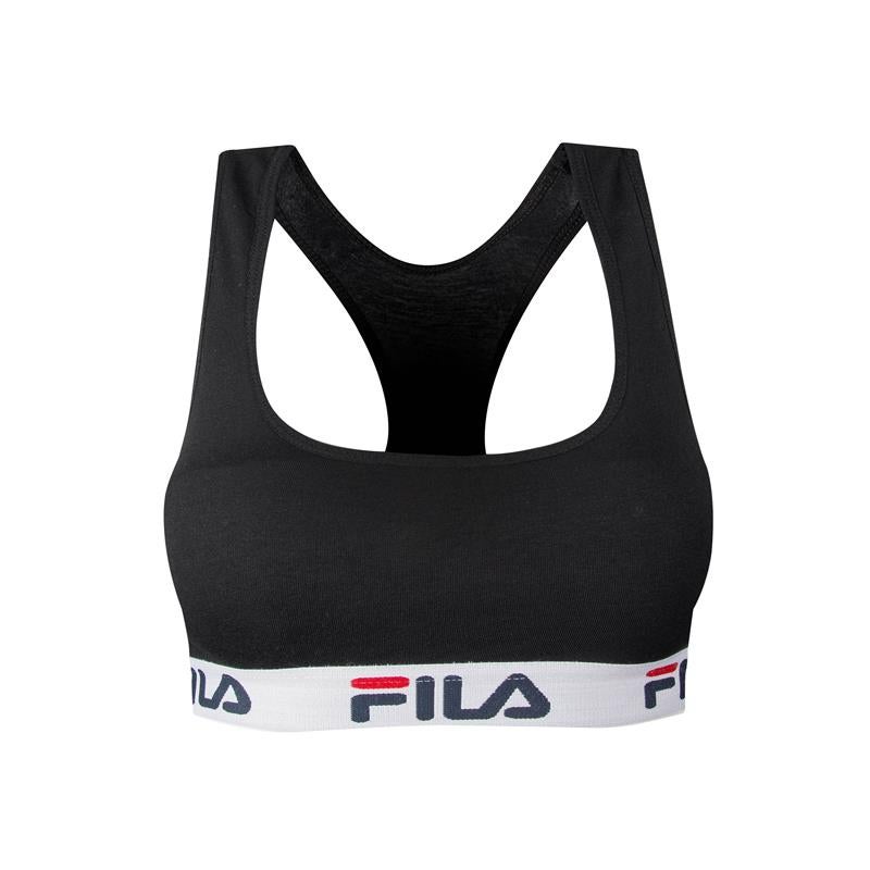 Fila Damen Elastik Bustier mit Logo Print Schwarz (200) L Fila Damen Elastik Bustier mit Logo Print Schwarz (200) L