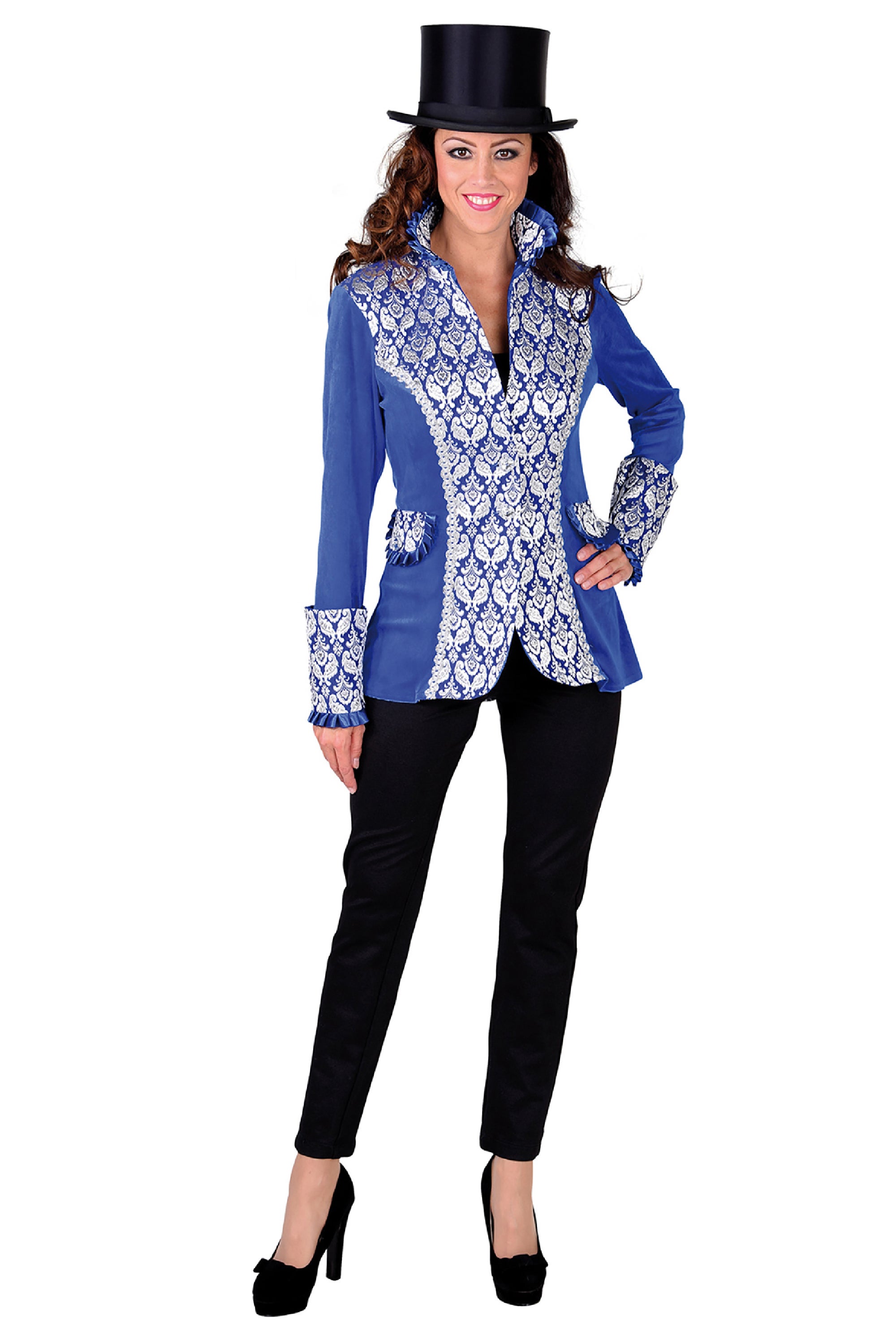 Brokatjacke Fabienne Samt Blau