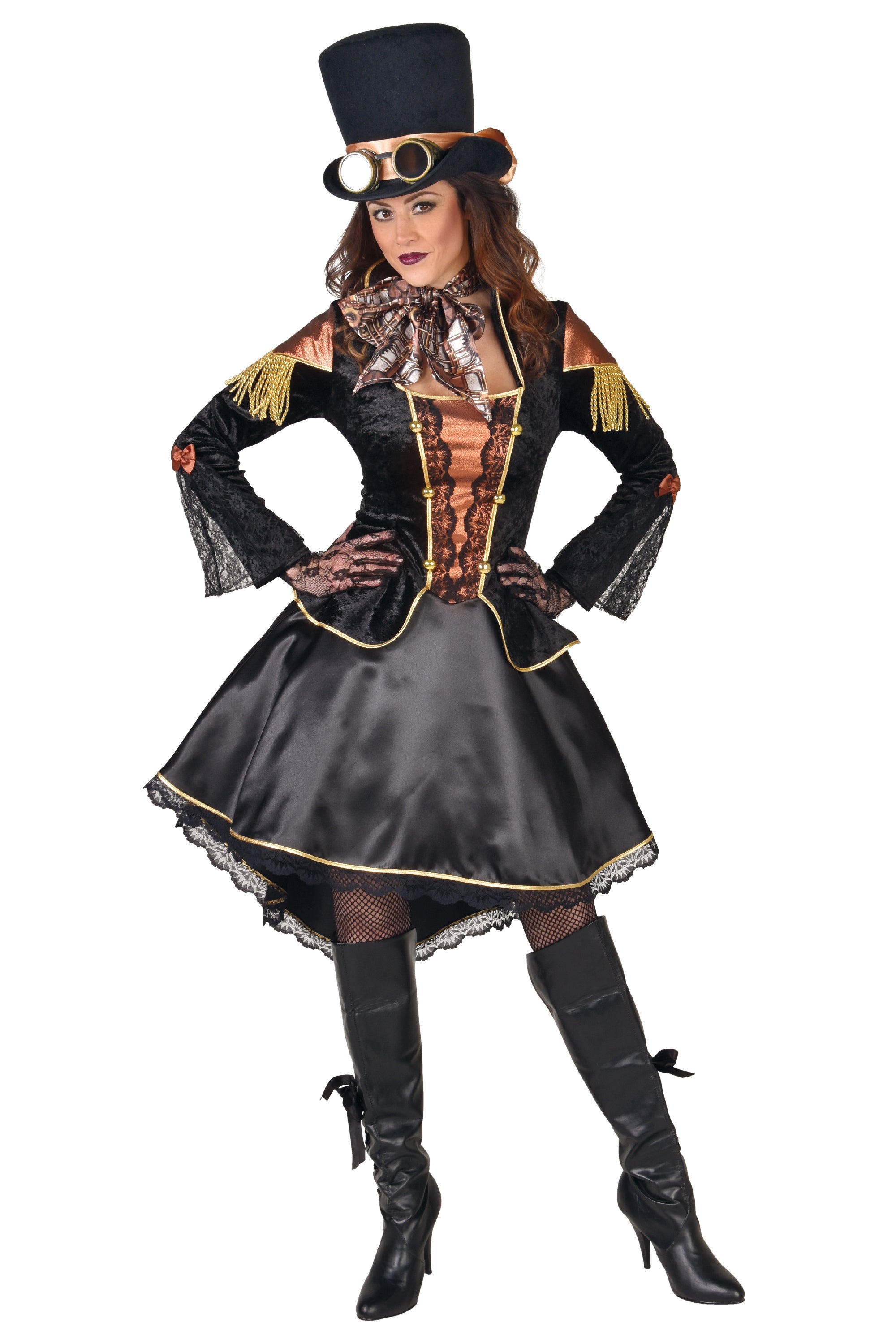 Kleid Showgirl Abigail Schwarz/Gold