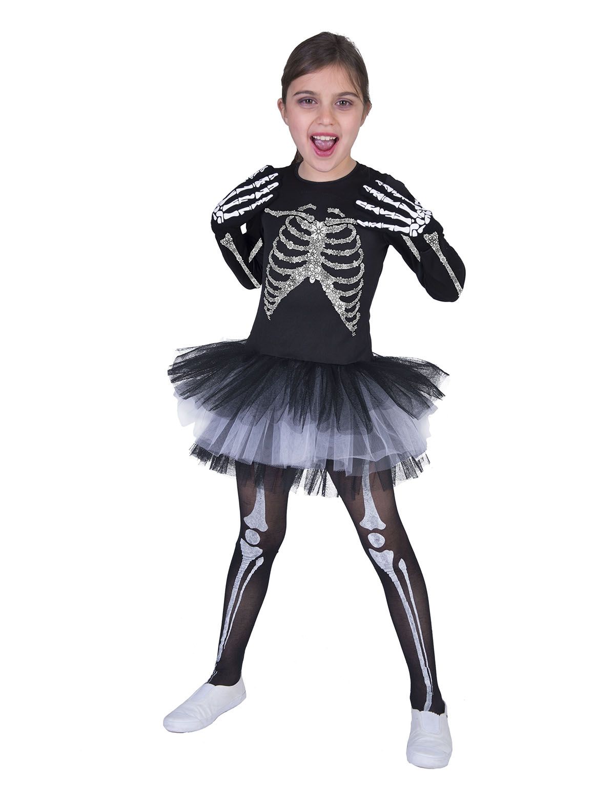 Kleid Skelett Kind