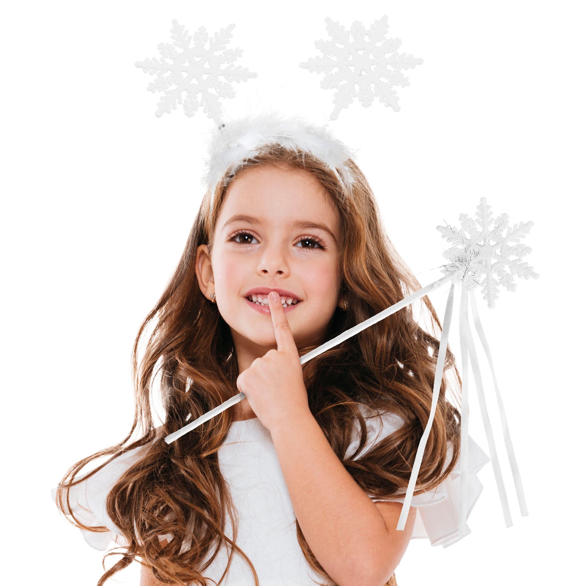 Schneeflocke Haarreif Engel-Set