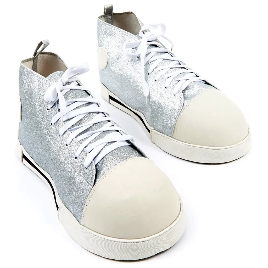 Clownschuhe Jumbo Silber