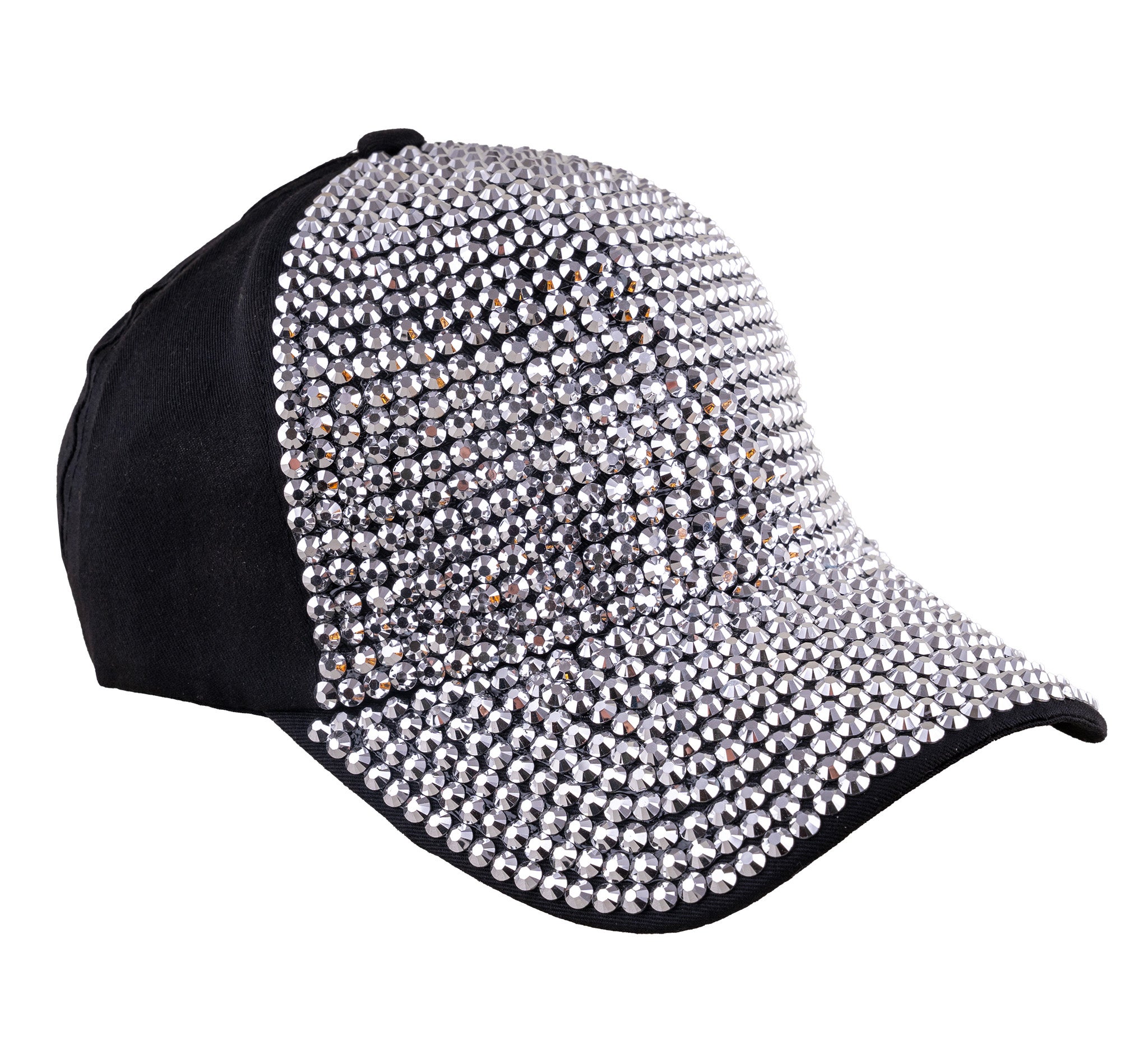 Baseballkappe mit Strass Silber