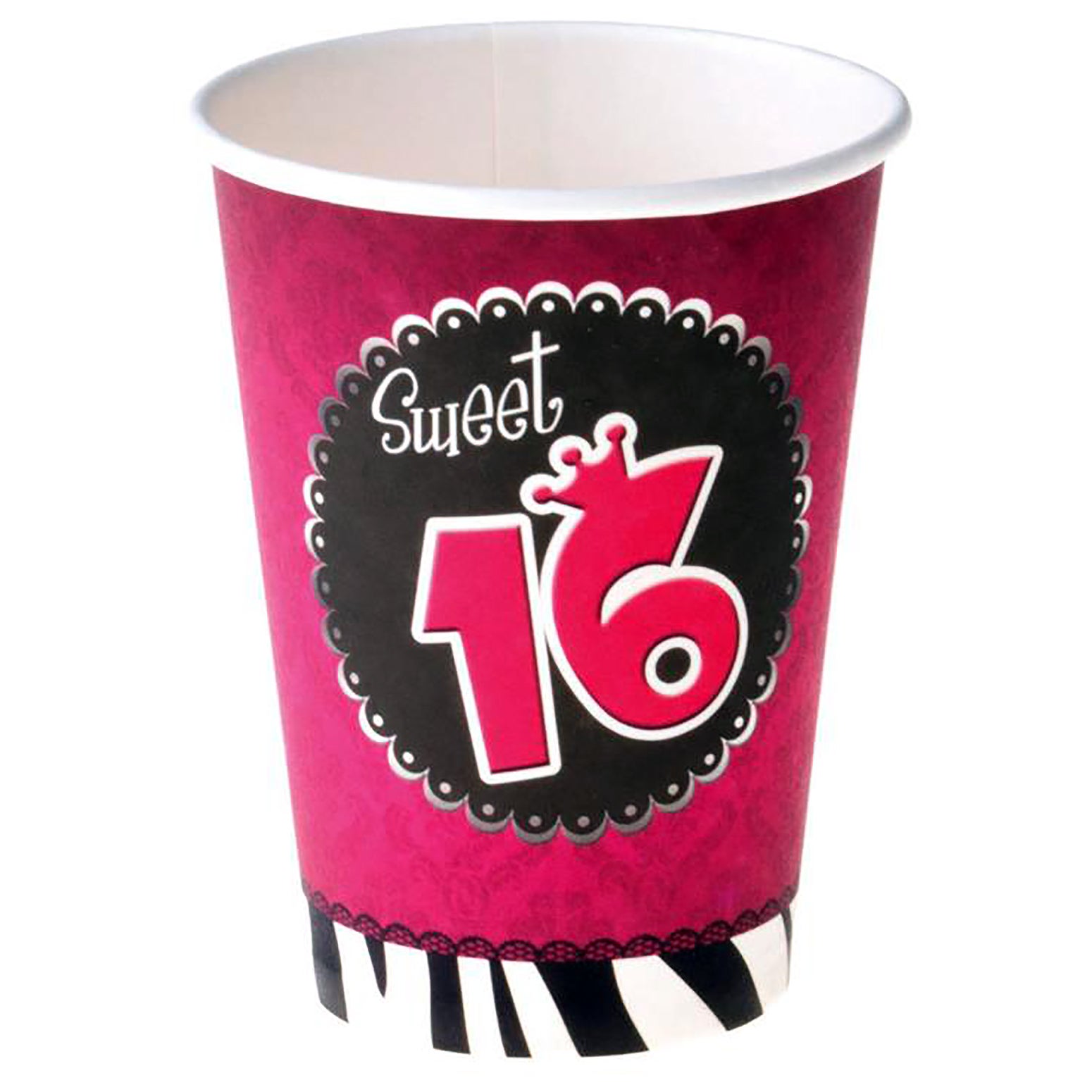 8 Pappbecher Sweet 16