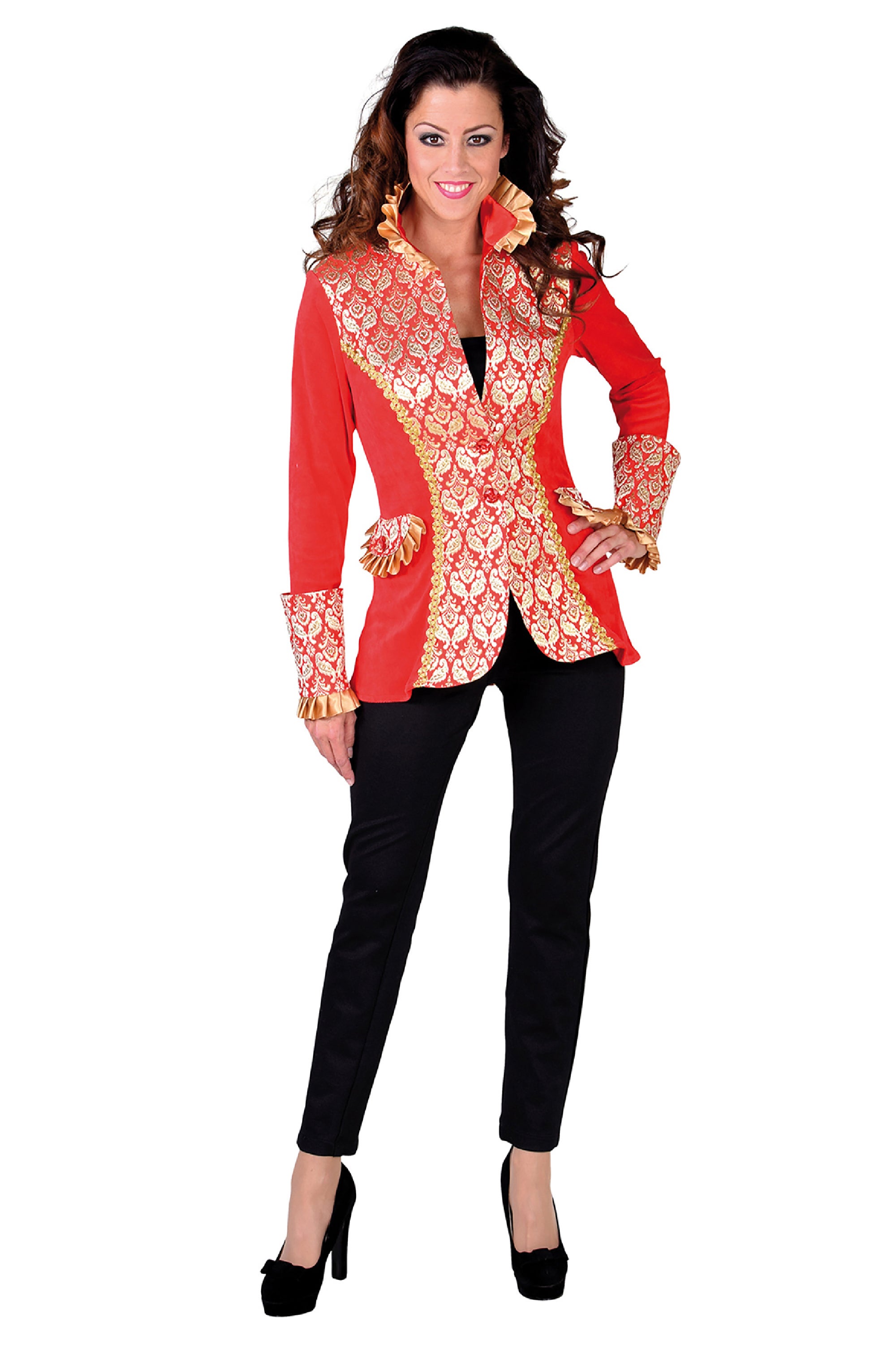 Brokatjacke Fabienne Samt Rot