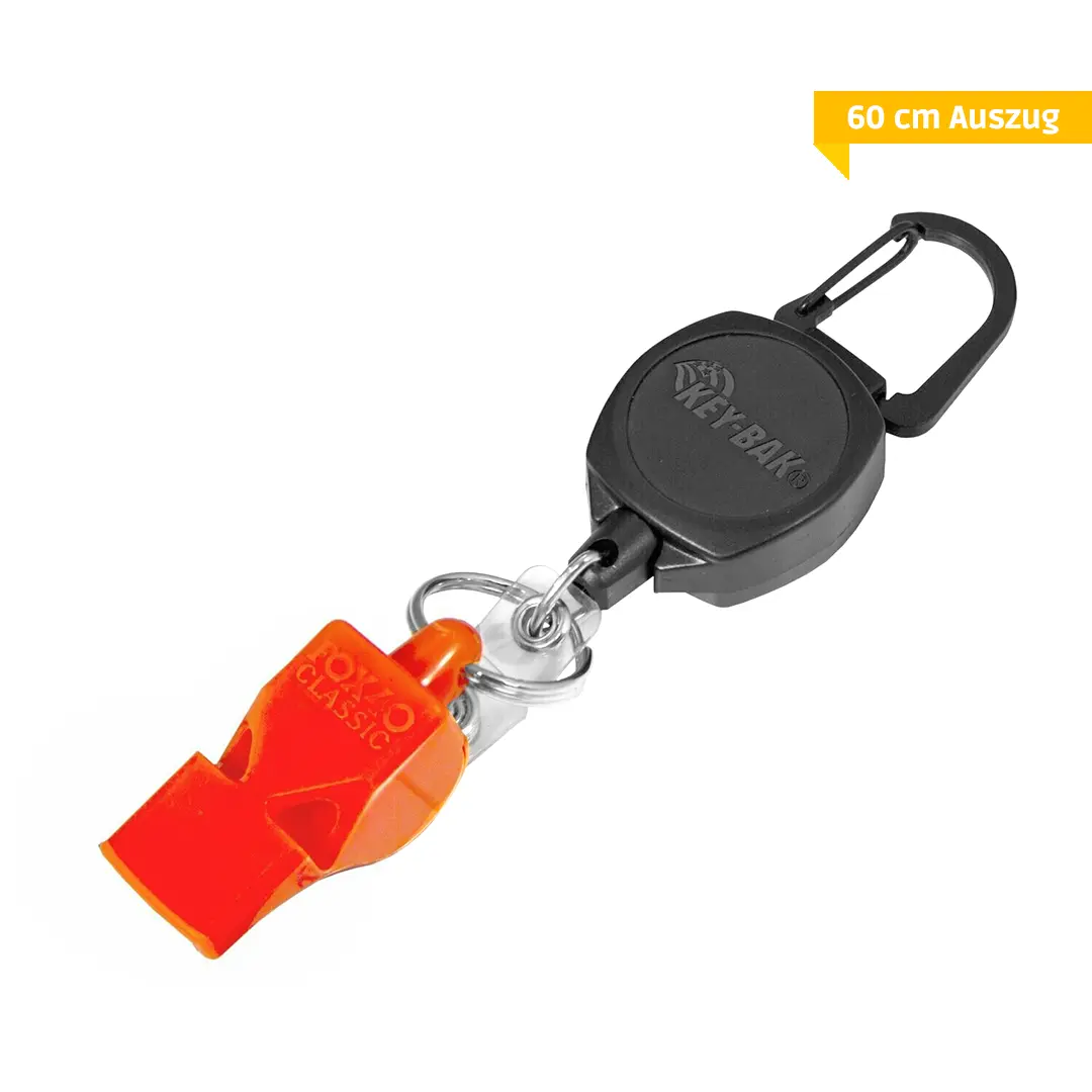 KEY-BAK Schlüsselrolle Sidekick FOX40 mit Karabiner, Kartenhalter & Rettungspfeife, 60cm KEY-BAK Schlüsselrolle Sidekick FOX40 mit Karabiner, Kartenhalter & Rettungspfeife, 60cm