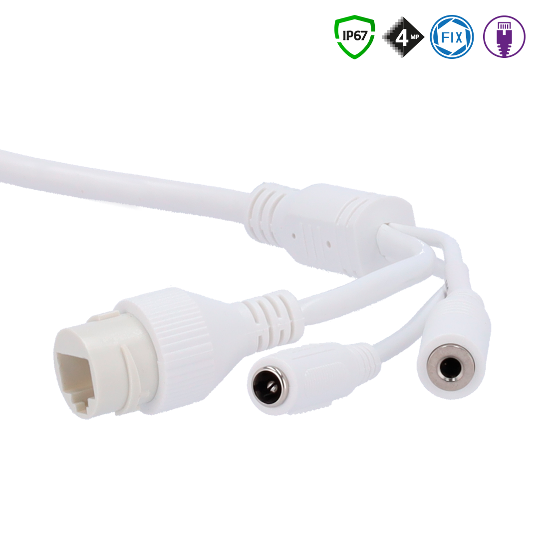 Sicherheits-Videoanschluss, Kamera-Anschluss, DC-Stecker, Kabelverbinder, White-Cable