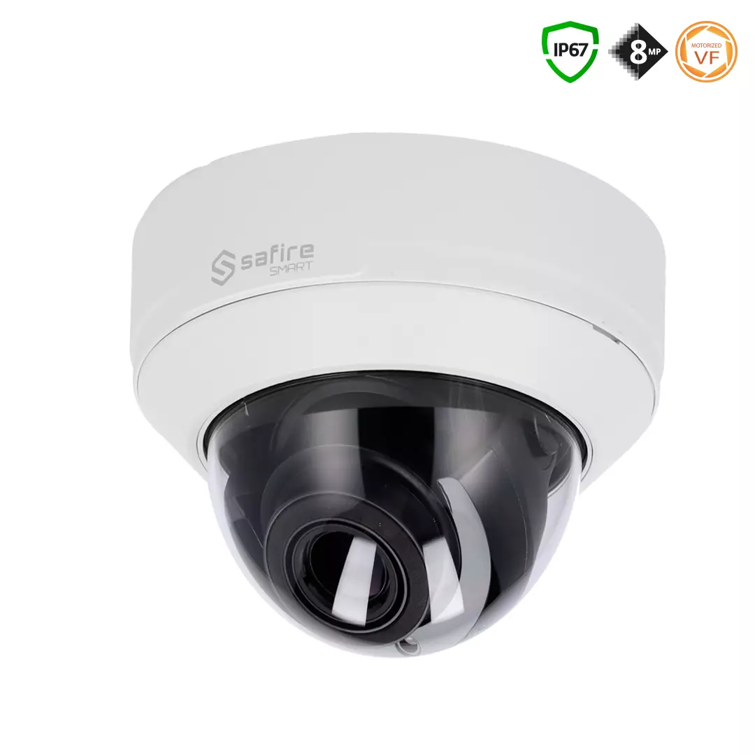 SAFIRE SMART 8MP Anti Vandal Dome-Kamera mit Motorzoom-Objektiv, IP SAFIRE SMART 8MP Anti Vandal Dome-Kamera mit Motorzoom-Objektiv, IP