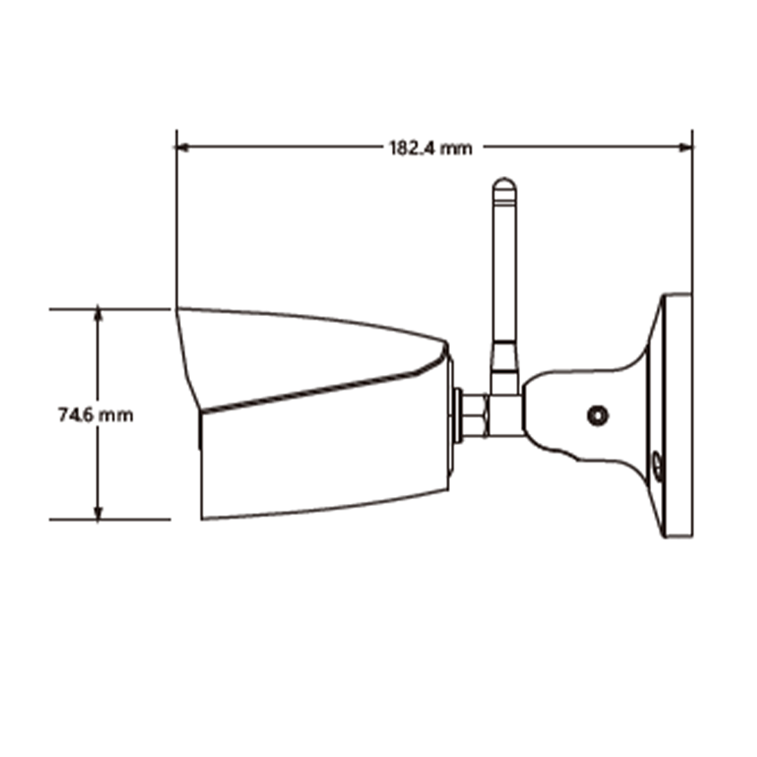 CCTV-Kamera, Sicherheitskamera, Außenkamera, Wandhalterung, Abmessungen 182,4 mm