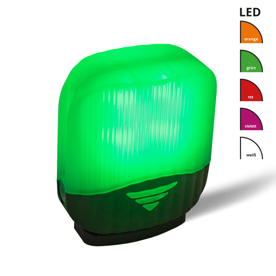 LED-Lampe, Sicherheitsblinker, Pulslicht, Grünlicht, Klemmbezug