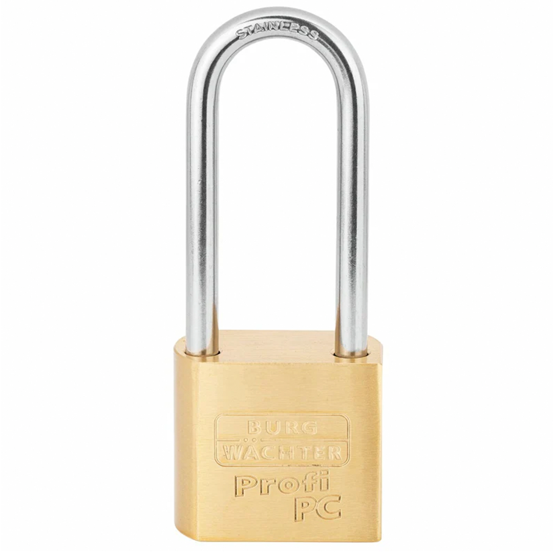 BURG WÄCHTER Messing-Vorhangschloss 116 PC 50 Profi mit hohem Bügel HB80