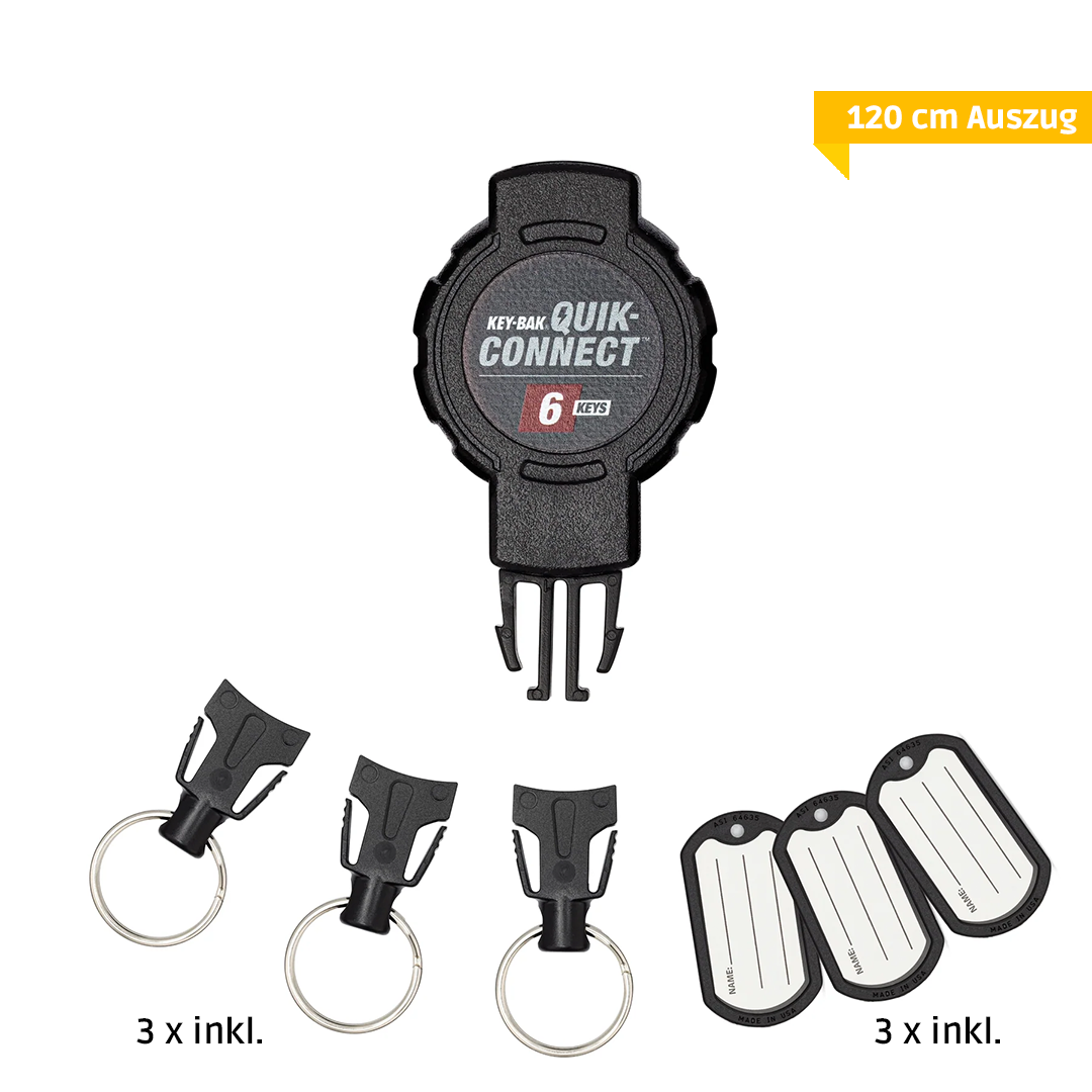 KEY-BAK Schlüsselrolle Quick Connect mit Gürtelclip & Seilstopp, 120cm