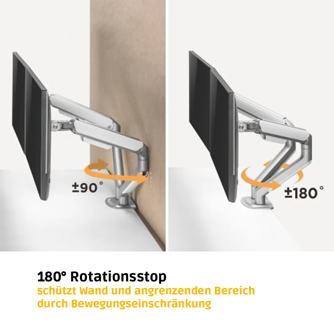 Monitorarm, Schwenkarm, Verstellbar, 180 Grad, Klemmhalterung