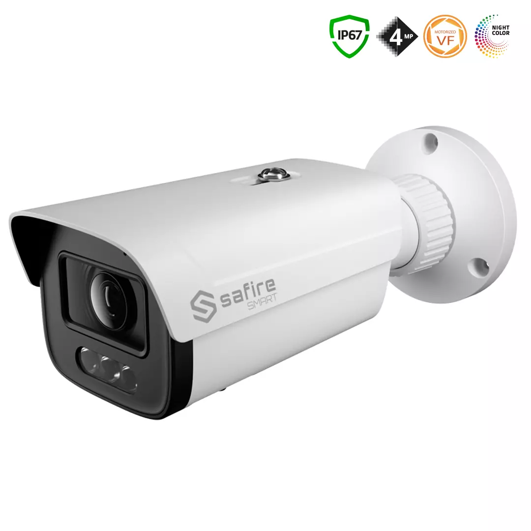 SAFIRE SMART 4MP Night Color Bullet-Kamera mit Motorzoom, IP SAFIRE SMART 4MP Night Color Bullet-Kamera mit Motorzoom, IP