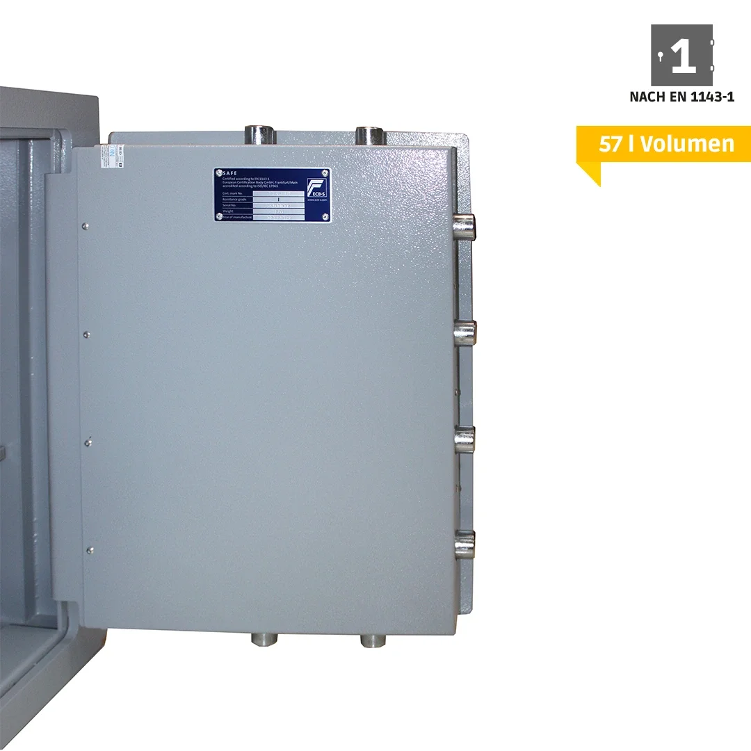 grauer Wertschutztresor TA E 13 mit Elektronikschloss