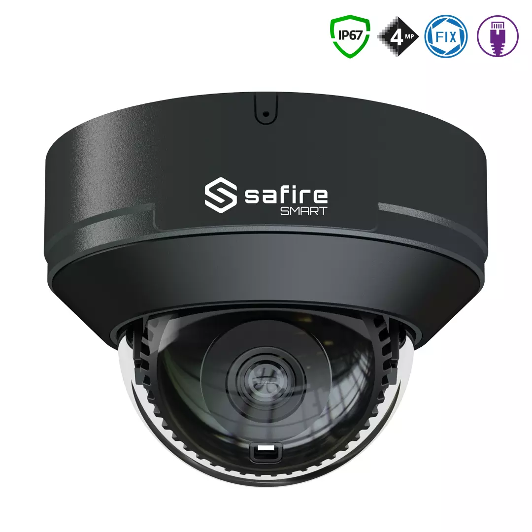 SAFIRE SMART 4MP Anti Vandal Dome-Kamera mit Fix-Objektiv, grau, IP SAFIRE SMART 4MP Anti Vandal Dome-Kamera mit Fix-Objektiv, grau, IP