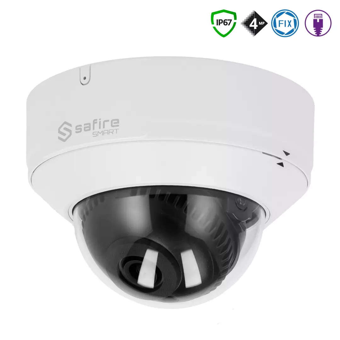 SAFIRE SMART 4MP Anti Vandal Dome-Kamera mit Fix-Objektiv, IP SAFIRE SMART 4MP Anti Vandal Dome-Kamera mit Fix-Objektiv, IP
