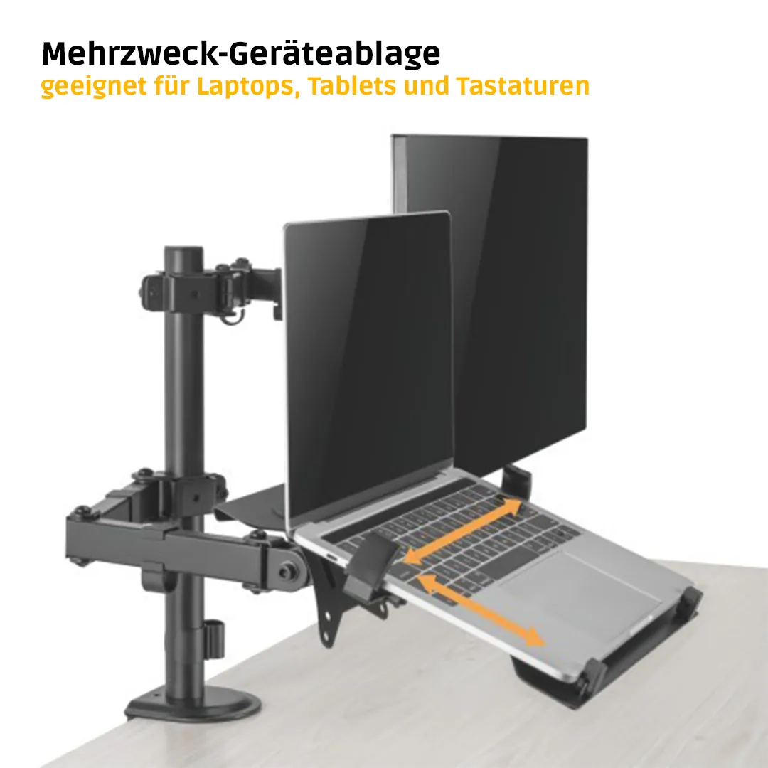 Laptop-Ständer, Monitorklemmung, Verstellbar, Dualbildschirm, Schreibtischhalterung