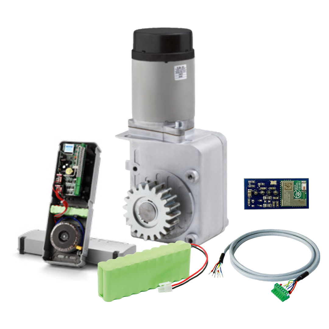 Garagentorantrieb, Motor, Getriebe, Batteriepaket, Controller