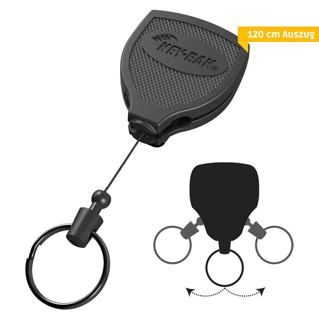 KEY-BAK Schlüsselrolle XXL / Super48 Plus Heavy Duty mit Gürtelclip, beidhändig, 120cm KEY-BAK Schlüsselrolle XXL / Super48 Plus Heavy Duty mit Gürtelclip, beidhändig, 120cm