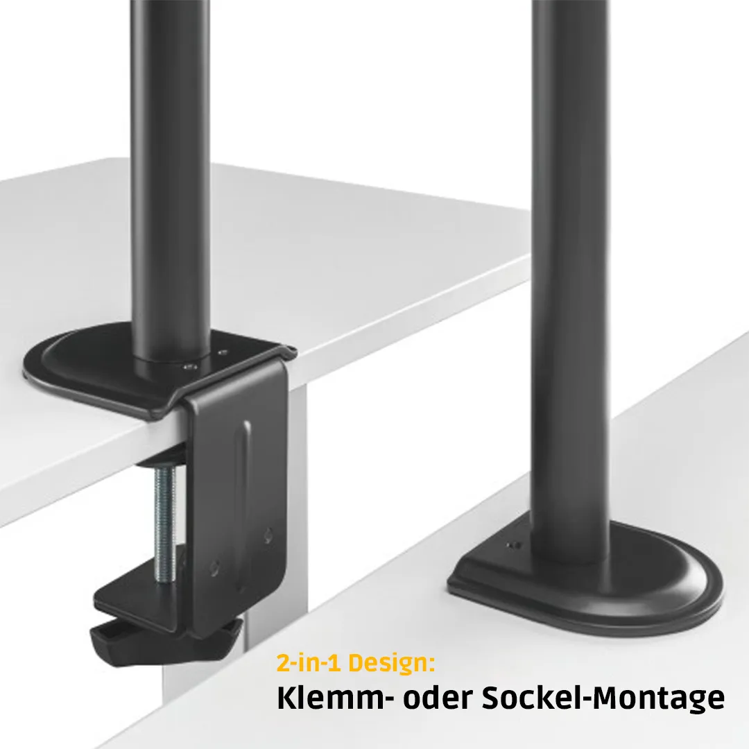 2-in-1-Design, Klemme, Sockel-Montage, Tischbein, Verstärkung