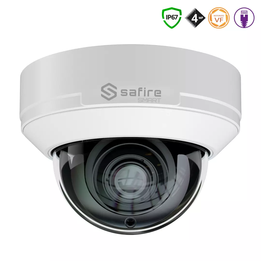 SAFIRE SMART 4MP Anti Vandal Dome-Kamera mit Motorzoom-Objektiv, IP SAFIRE SMART 4MP Anti Vandal Dome-Kamera mit Motorzoom-Objektiv, IP