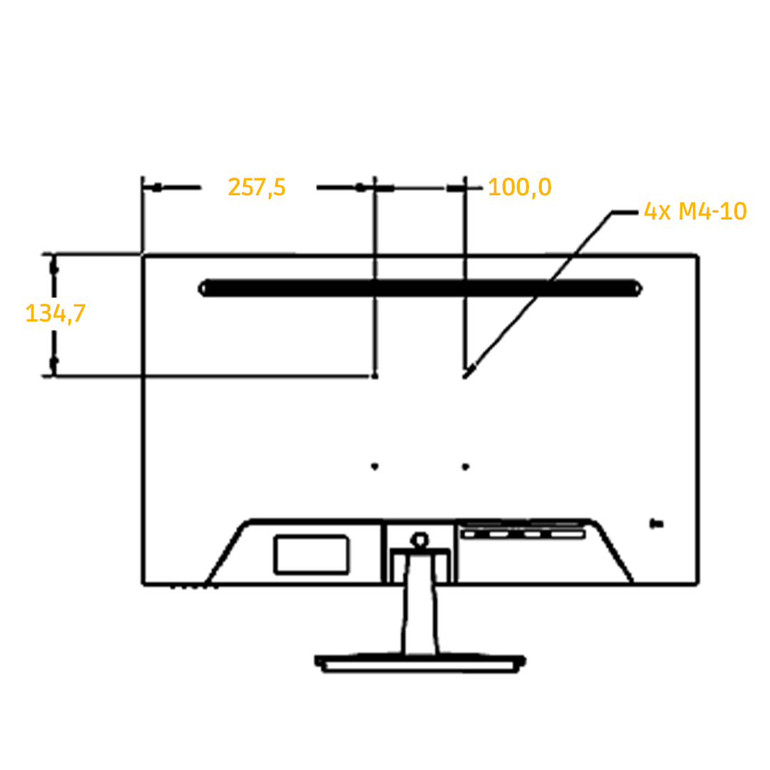 Monitor, HDMI input, USB ports, LCD display, VESA compatible