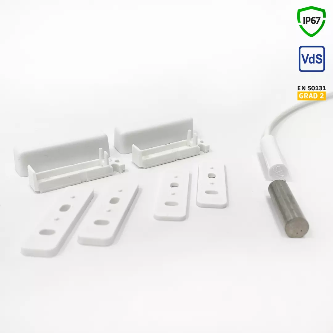 Magnetkontakt MSA-LZ mit Kabel 4 m, weiß Magnetkontakt MSA-LZ mit Kabel 4 m, weiß