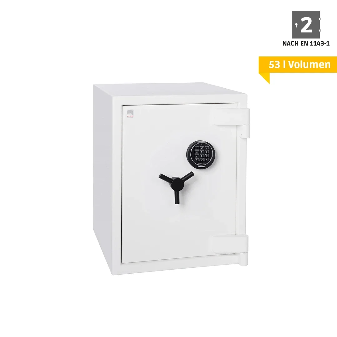 weißer Wertschutztresor TA 22 mit Elektronikschloss