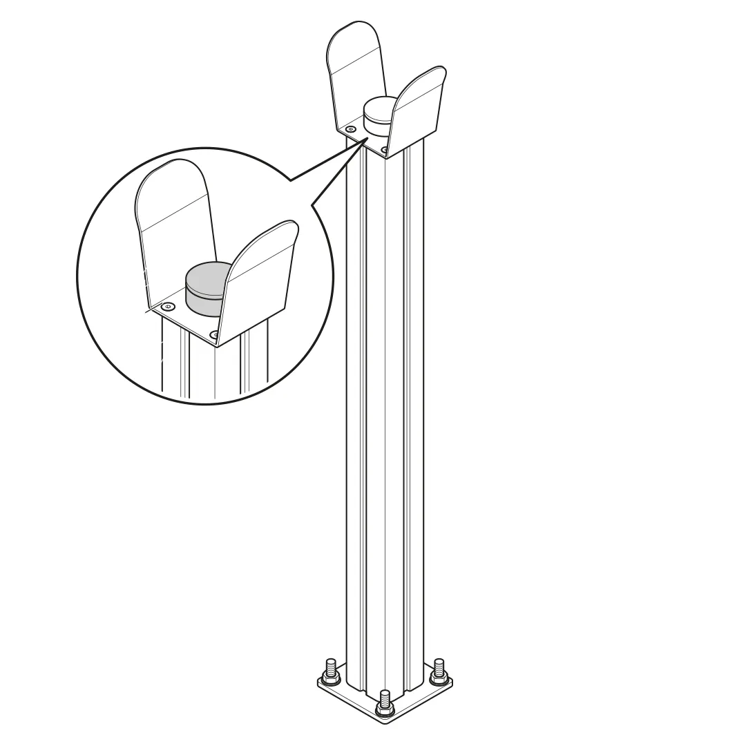 conveyor sensor?, safety light curtain?, support post, machinery mount, industrial frame