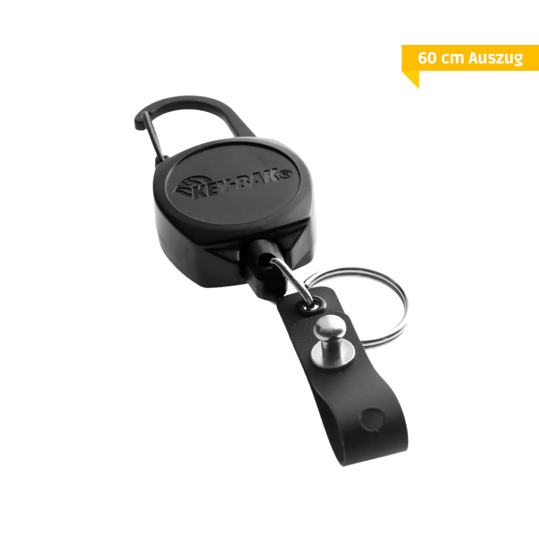 KEY-BAK Schlüsselrolle Sidekick Twist-Free mit Karabiner & Kartenhalter, 60cm