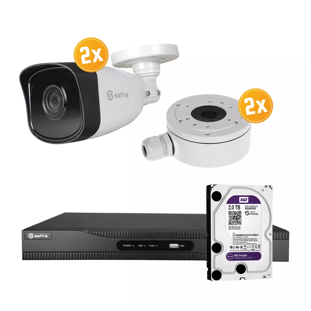 SAFIRE Starterset 2x Bullet 4 MP, IP