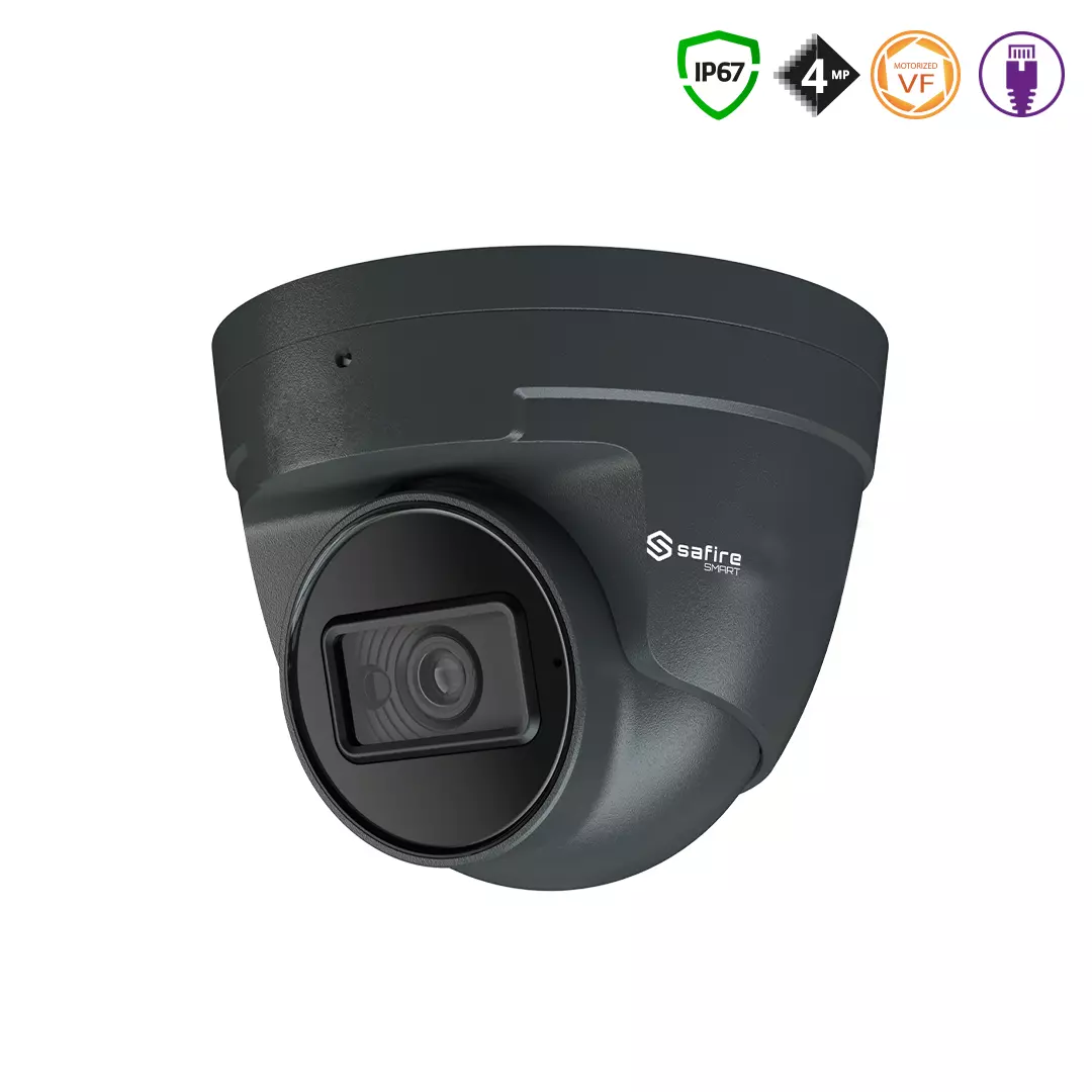 SAFIRE SMART 4MP Turret-Kamera mit Motorzoom-Objektiv, grau, IP SAFIRE SMART 4MP Turret-Kamera mit Motorzoom-Objektiv, grau, IP