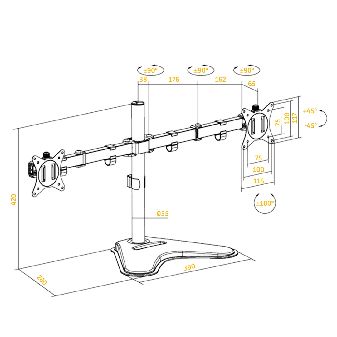 monitor-arm, monitor stand, dual monitor holder, wandhalterung, verstellbar