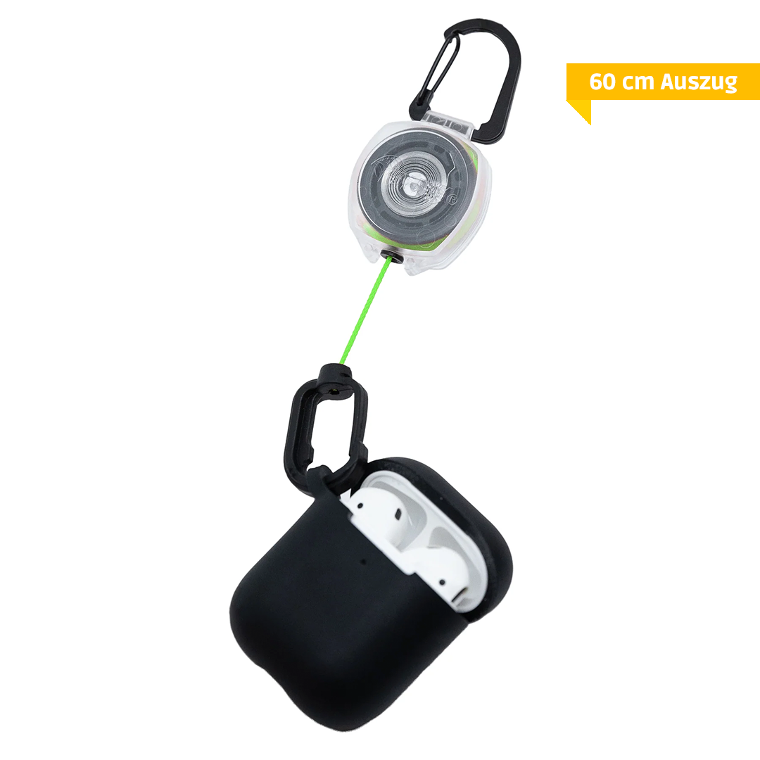 KEY-BAK Schlüsselrolle Pod Keeper Pro mit Karabiner & Kopfhörer-Etui, grün, 60cm KEY-BAK Schlüsselrolle Pod Keeper Pro mit Karabiner & Kopfhörer-Etui, grün, 60cm