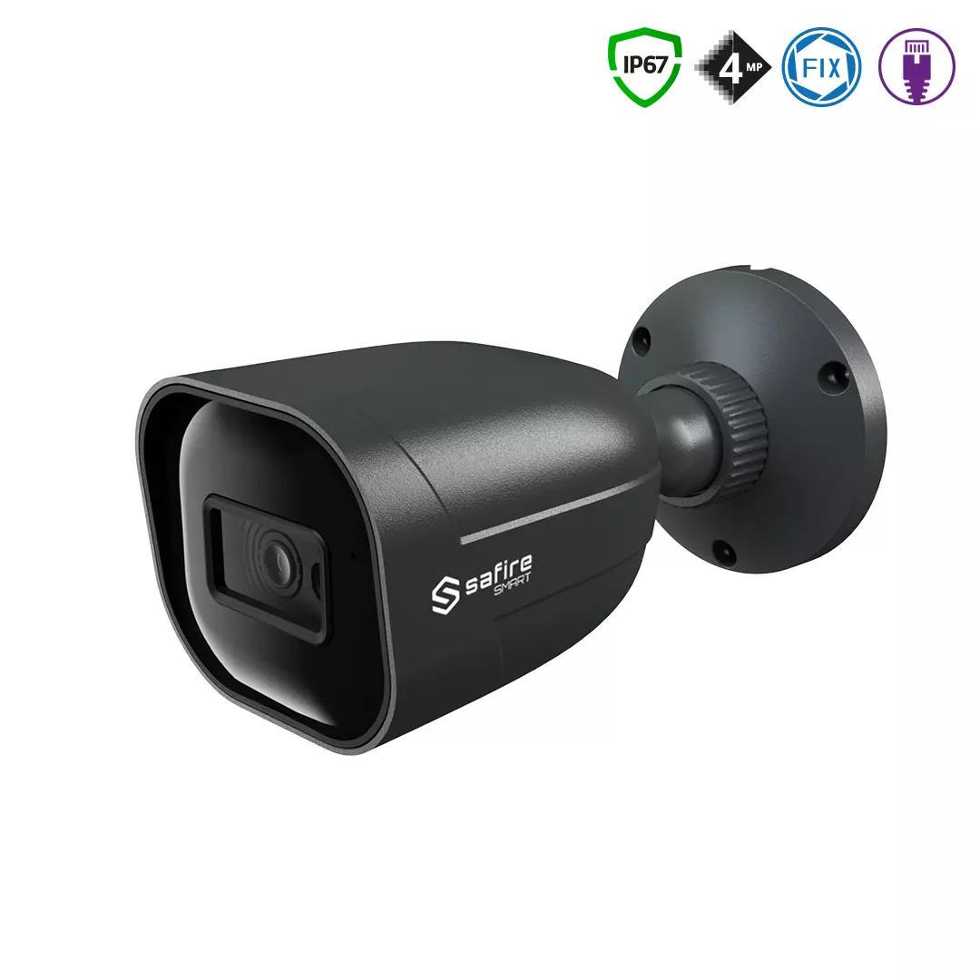 SAFIRE SMART 4MP Bullet-Kamera mit Fix-Objektiv, grau, IP SAFIRE SMART 4MP Bullet-Kamera mit Fix-Objektiv, grau, IP