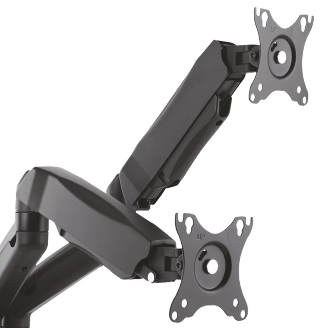 monitorarm, dualhalterung, schwenkarm, gasfeder, schwarz