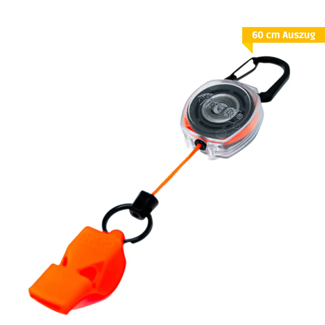 KEY-BAK Schlüsselrolle Sidekick FOX40 mit Karabiner & Rettungspfeife, 60cm
