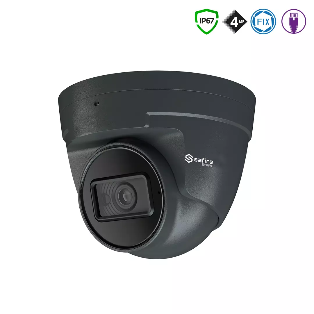 SAFIRE SMART 4MP Turret-Kamera mit Fix-Objektiv, grau, IP SAFIRE SMART 4MP Turret-Kamera mit Fix-Objektiv, grau, IP