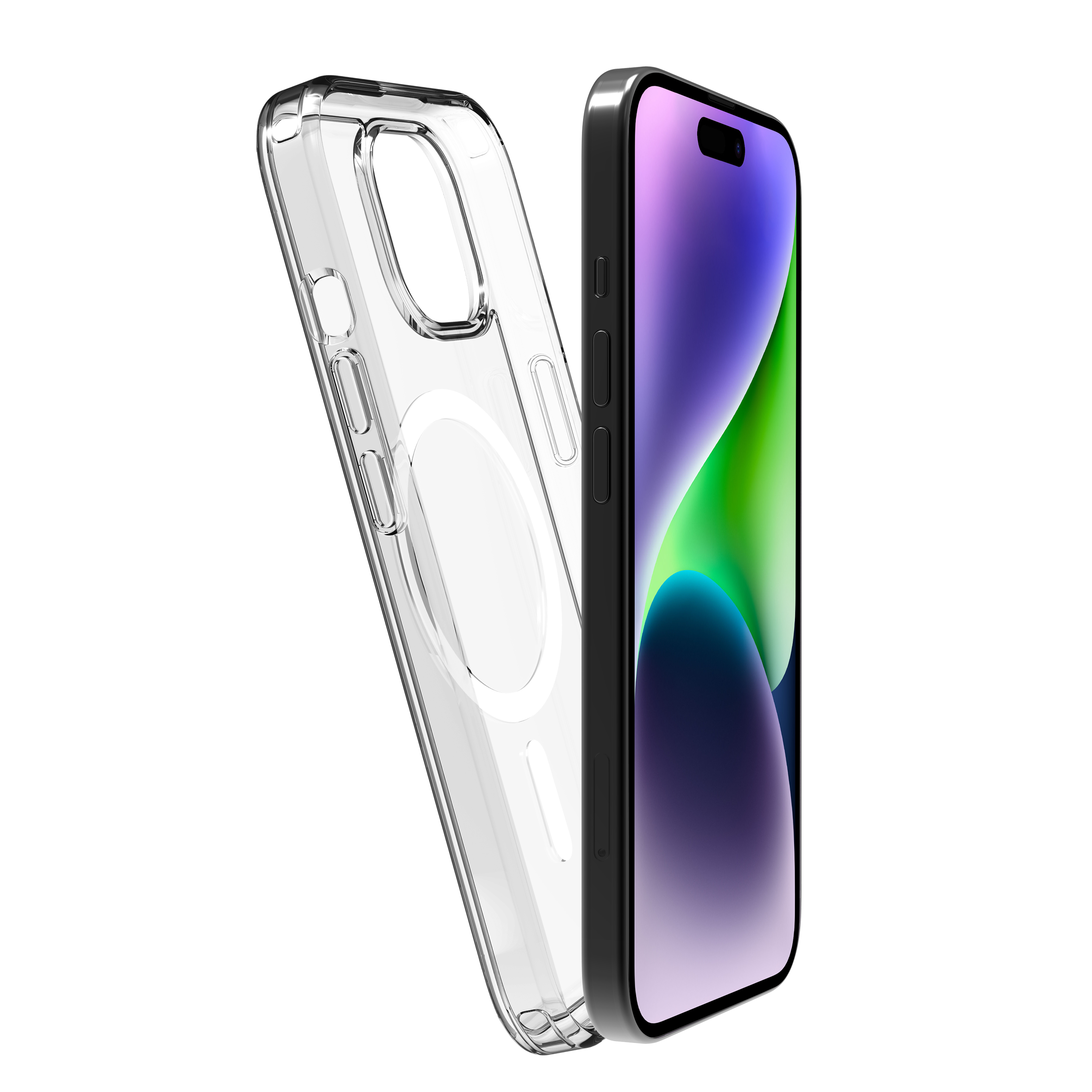 BeHello iPhone 15 Clear case met magnetische ring transparant