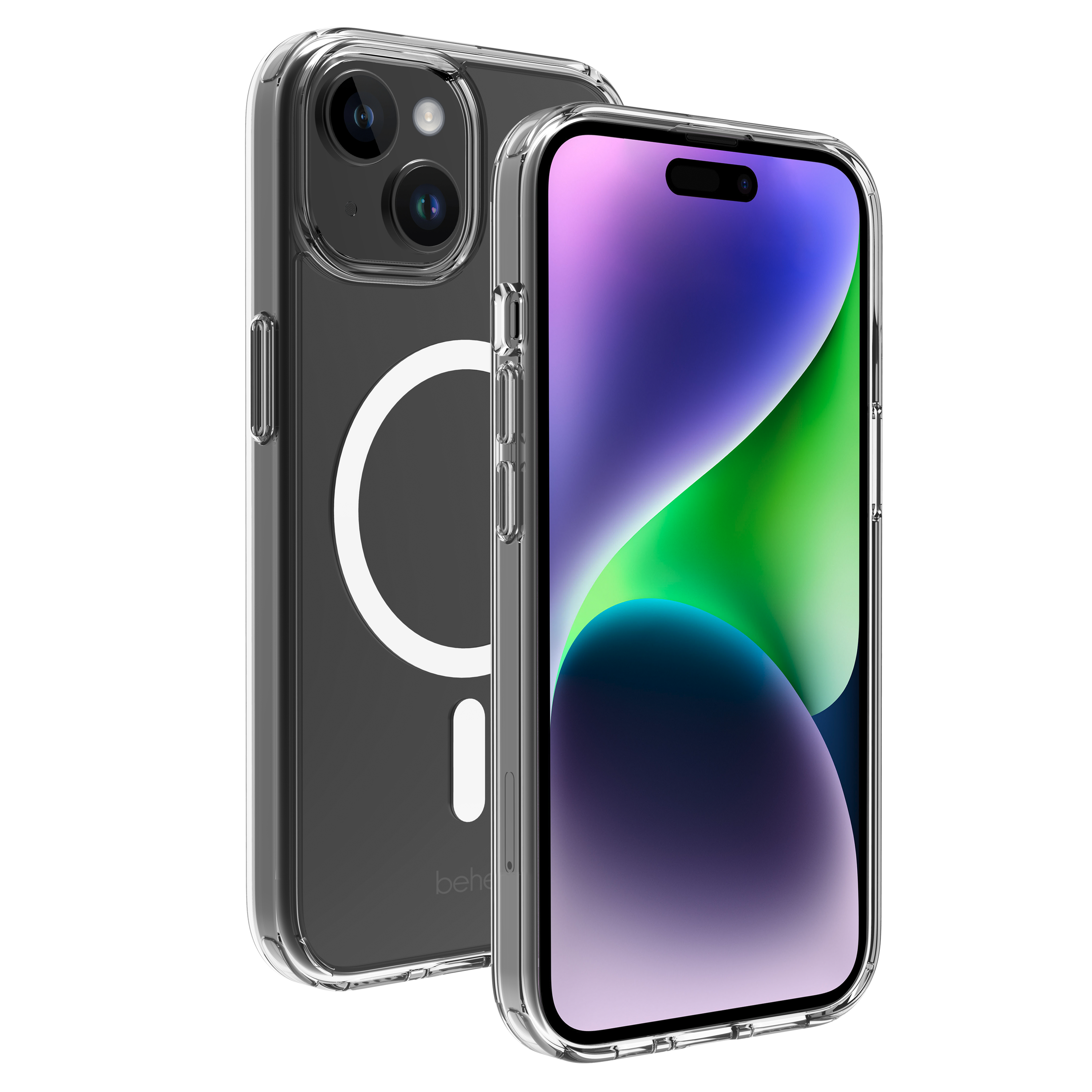 BeHello iPhone 15 Clear case met magnetische ring transparant