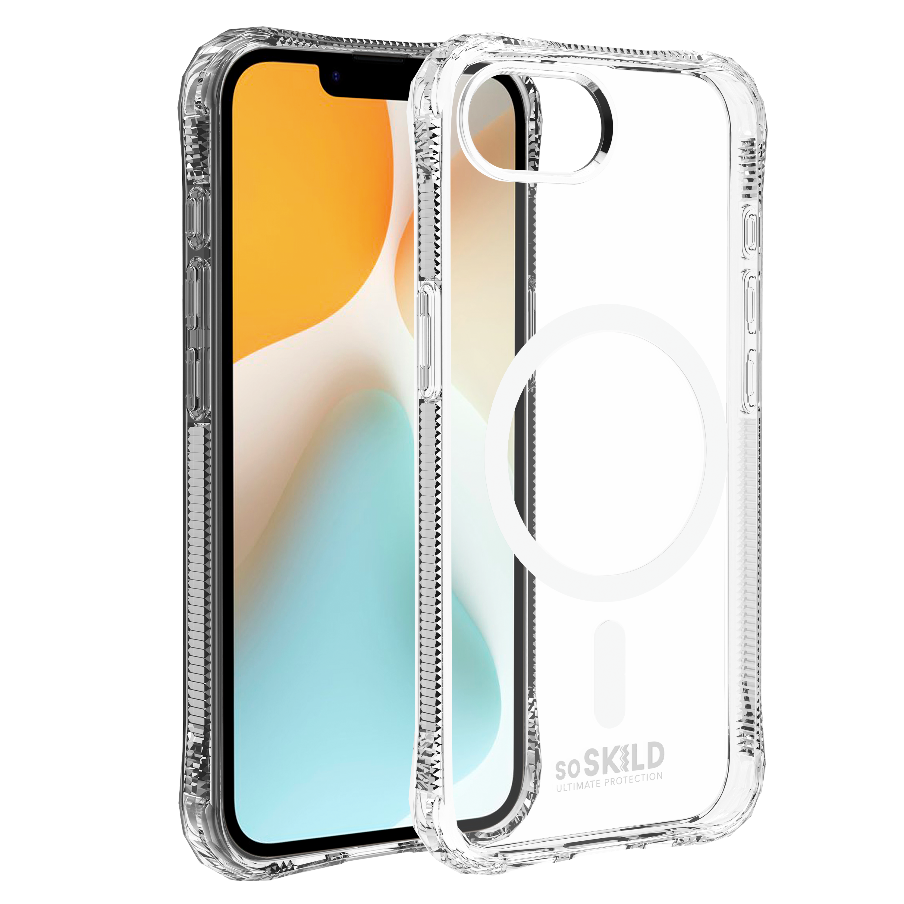 SoSkild iPhone 16e Absorb impact case met magnetische ring transparant
