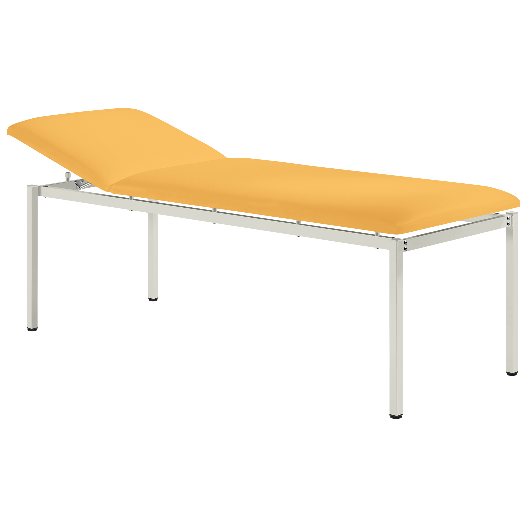 Untersuchungsliege ATTENDOS Classic in Gelb, Kunstleder, ideal für Praxen und Pflegeeinrichtungen.