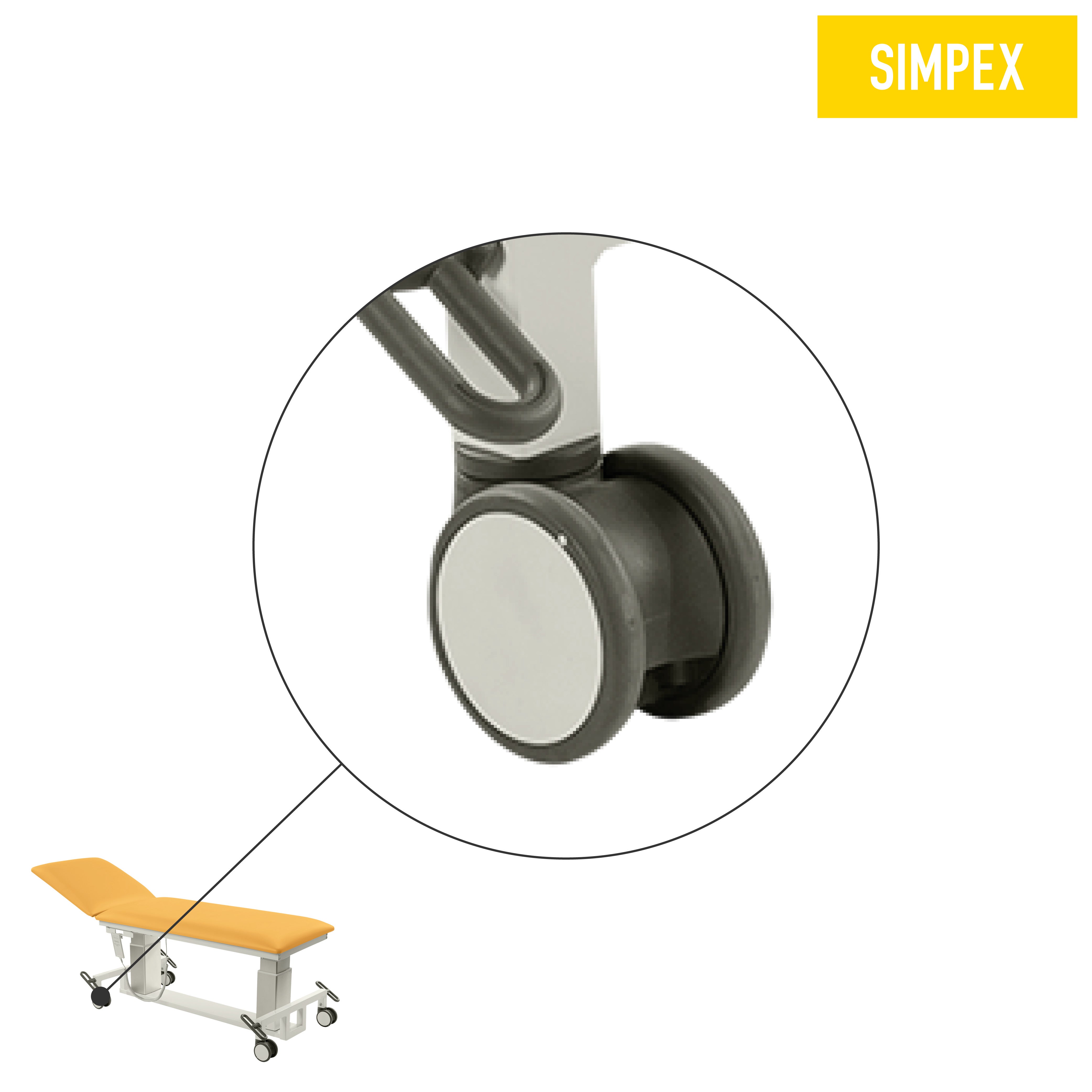 Ersatzteil | Doppelrolle ø 100 mm für VITA-Liegen