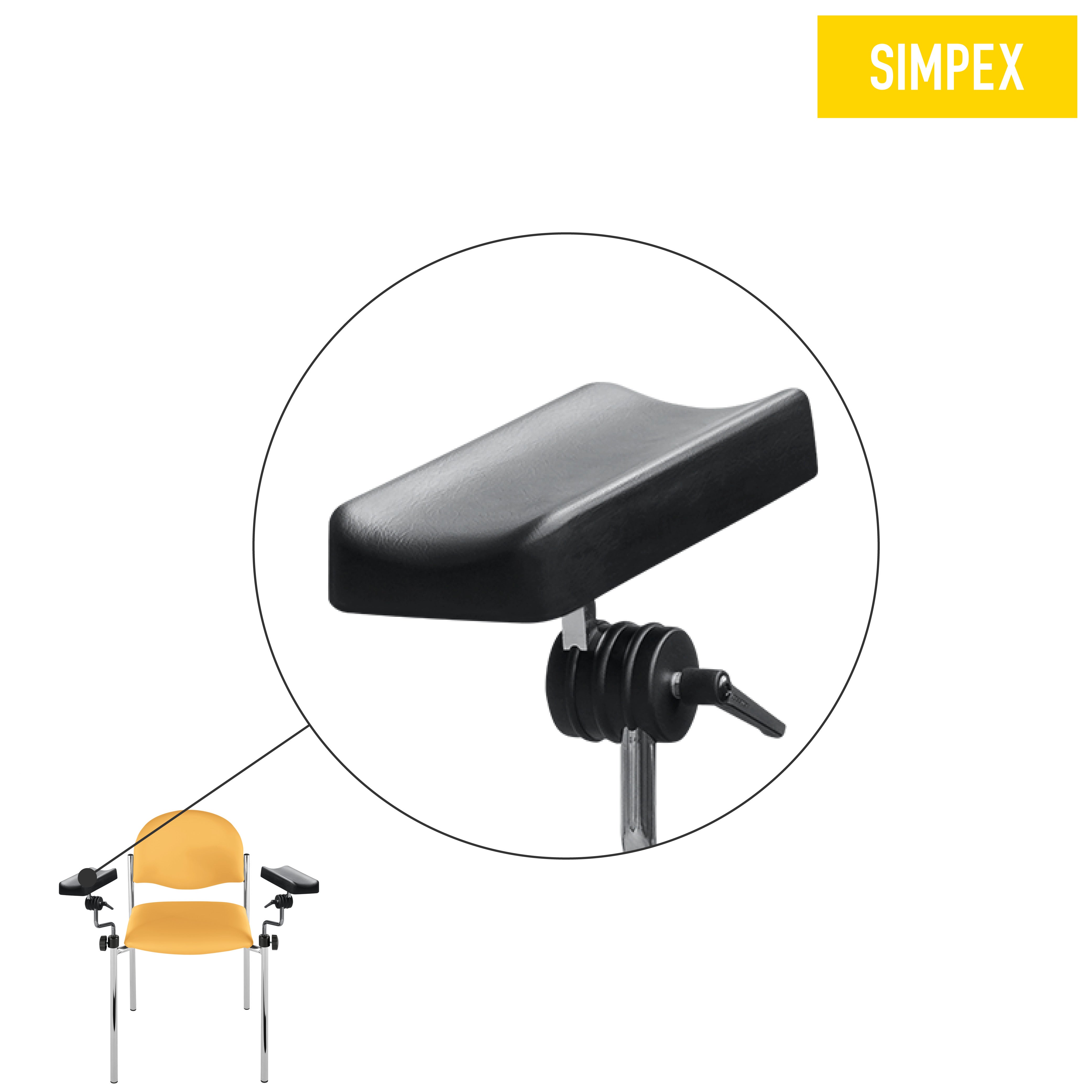 Ersatzteil | Armauflage Vario mit Tragstift, "eckig"